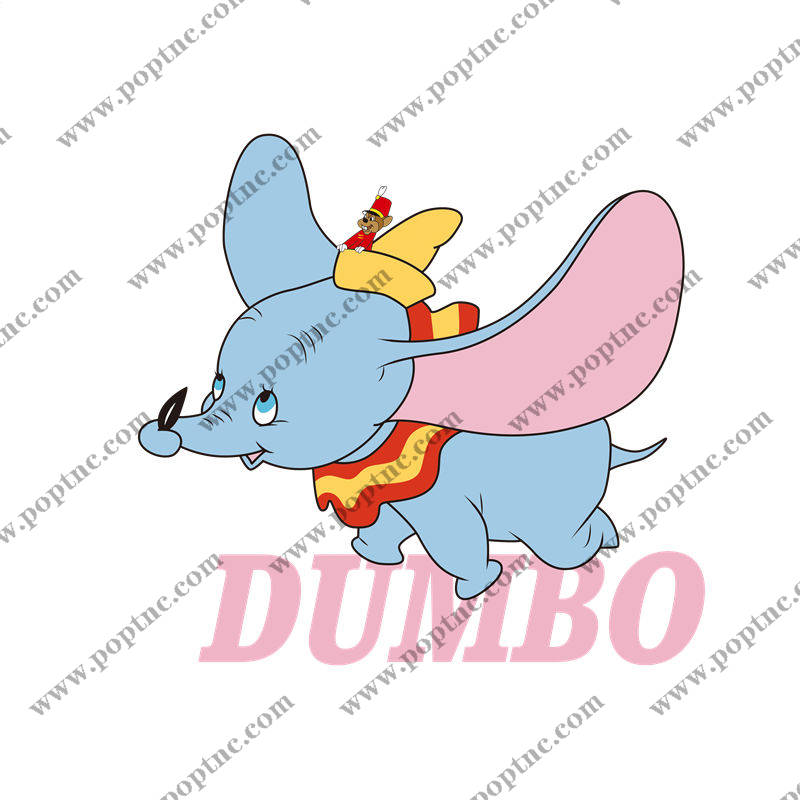可爱小飞象Dumbo印花图案,适合服装裁片设计