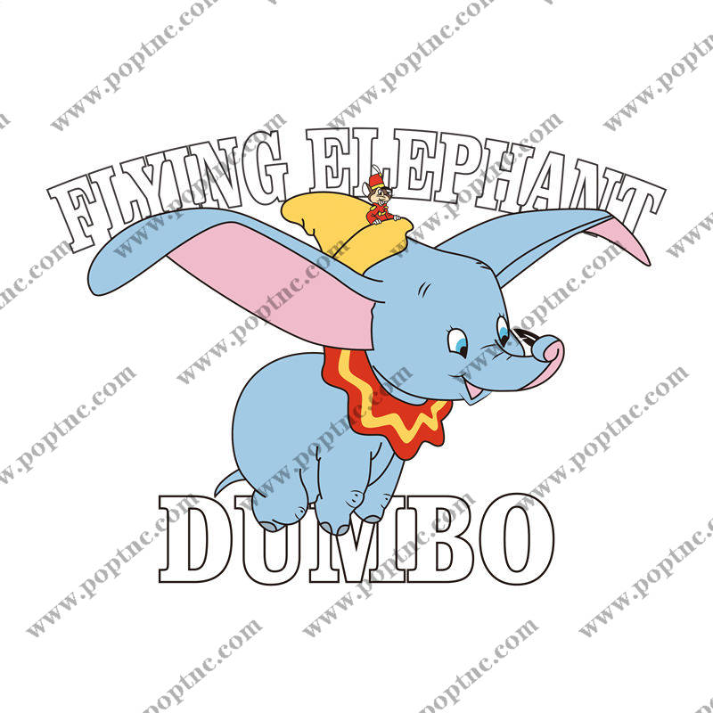 飞天小象Dumbo服装印花素材,可爱童趣设计