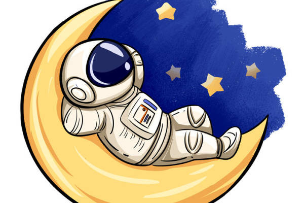 月球宇航员印花:独特设计的服装印花裁片