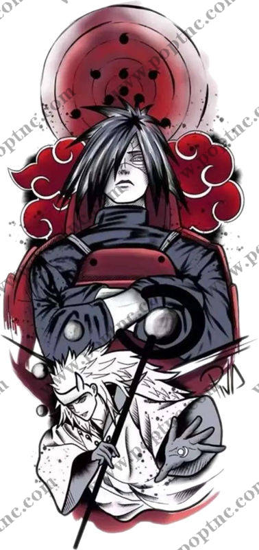 暗黑动漫风格服装印花图案裁片