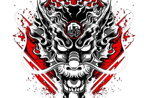 暗黑风龙纹裁片印花，打造个性服装