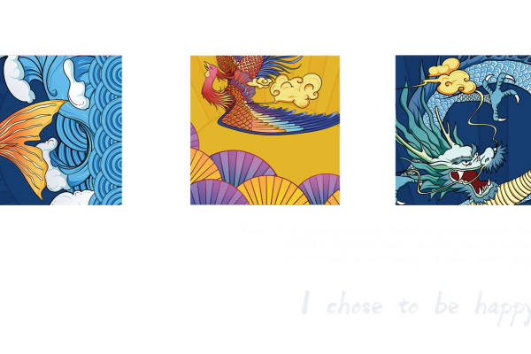 传统龙凤纹样服装印花裁片设计