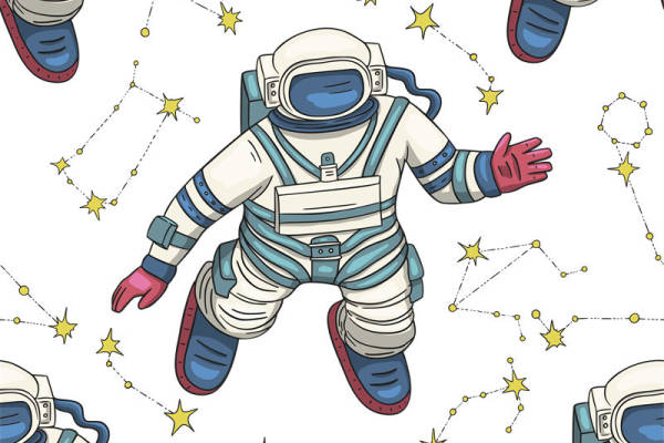 宇航员与星星的梦幻印花设计，打造独特服装印花
