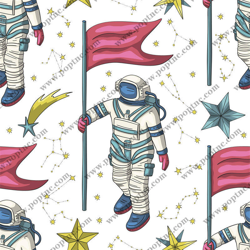太空探险宇航员印花图案:服装印花裁片设计灵感