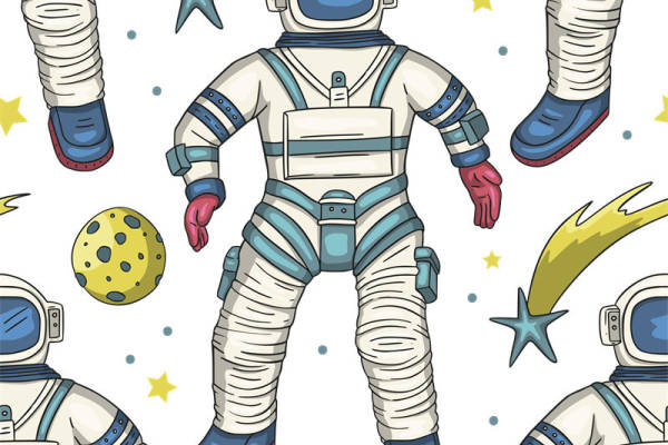 宇航员与星球的梦幻印花,打造独特服装设计