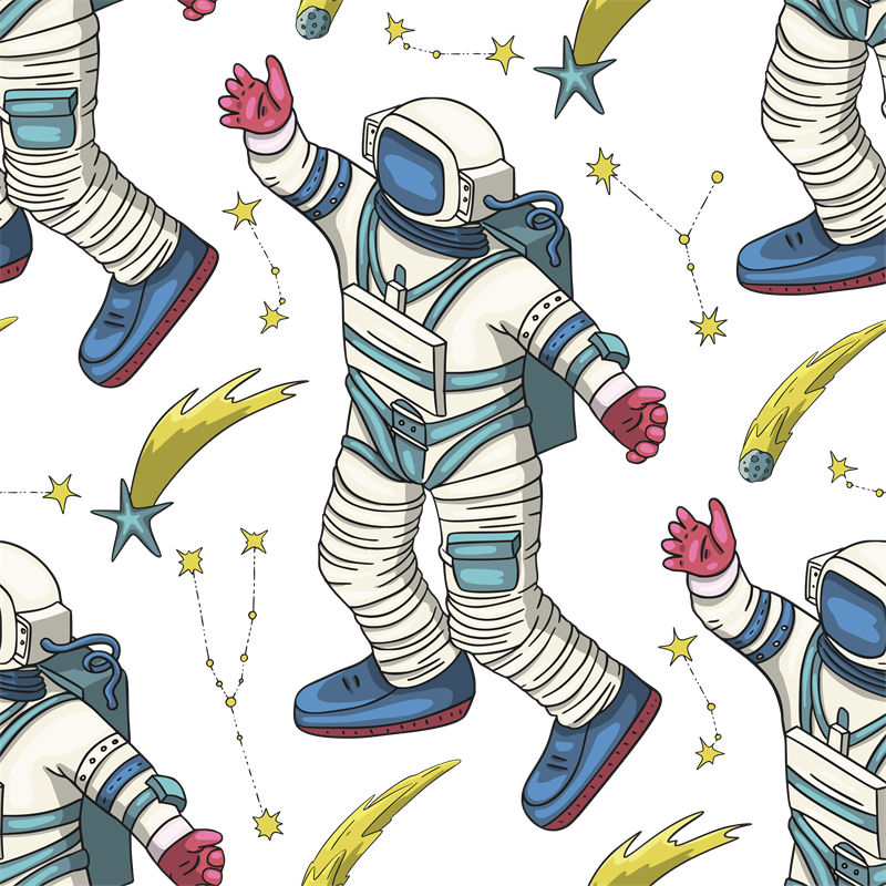 太空探险宇航员裁片印花：独特设计打造个性服装