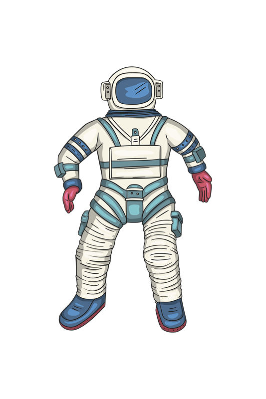 未来科技感太空宇航员服装印花裁片