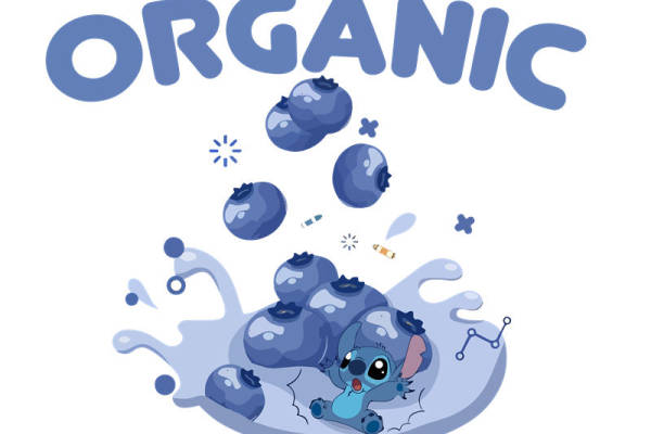 蓝莓主题裁片印花，打造夏日清新服装