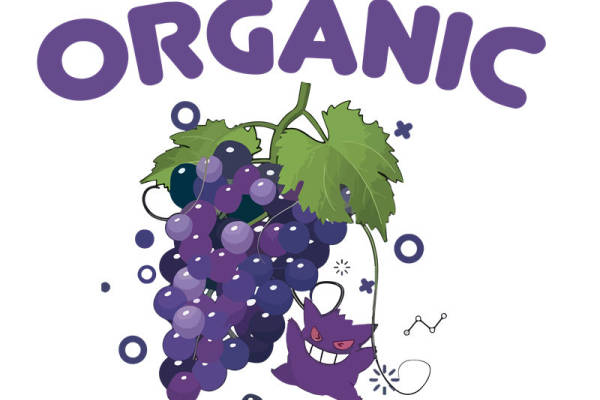 紫色葡萄与幽灵怪兽图案服装印花