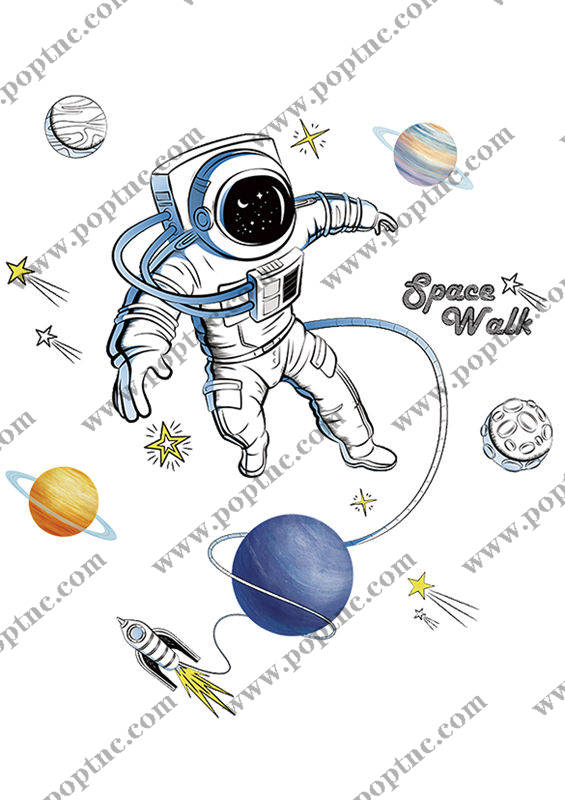 太空漫步宇航员印花:独特设计的服装印花素材