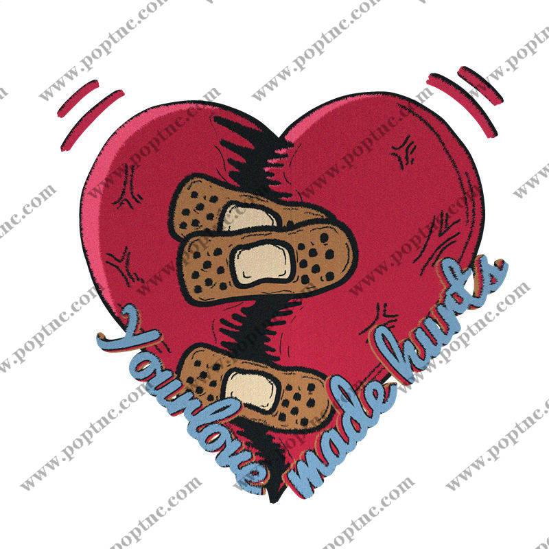 心形贴片印花:服装印花新宠,治愈系设计