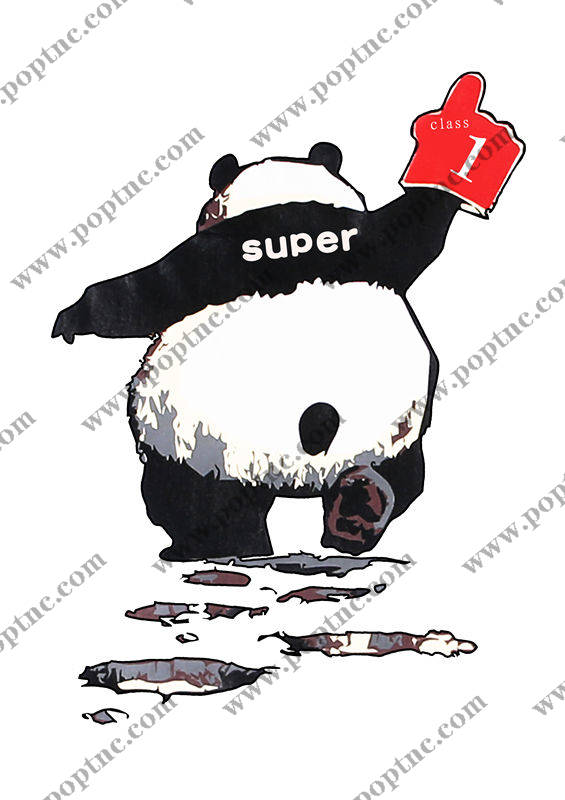 熊猫超大号手势印花,打造个性服装裁片