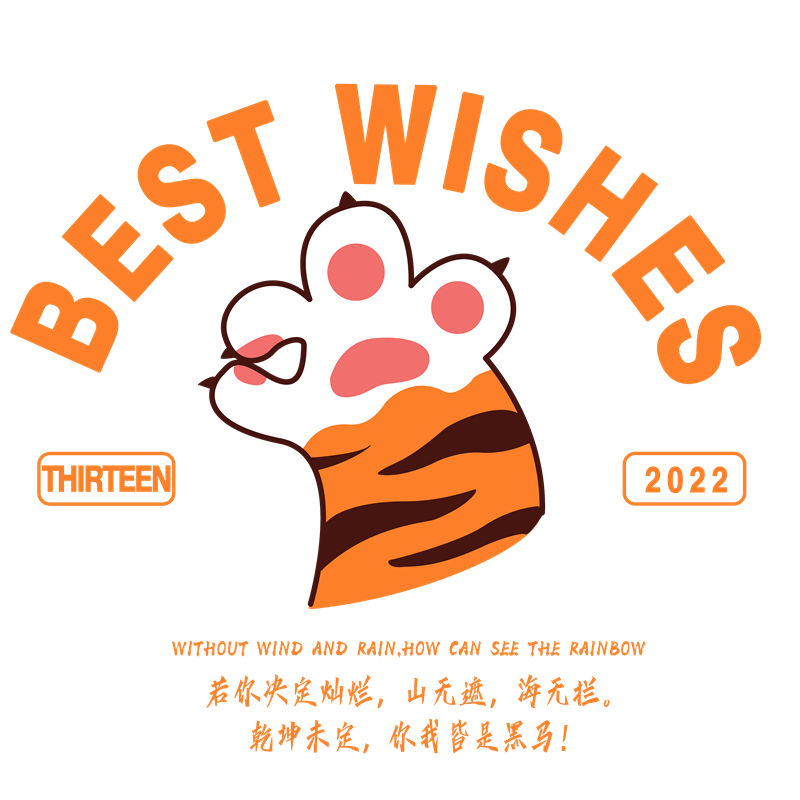 时尚老虎爪印图案服装印花裁片