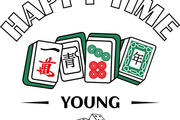 裁片印花：复古麻将图案服装印花素材