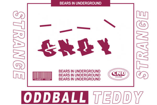 裁片印花：复古风熊图案服装印花