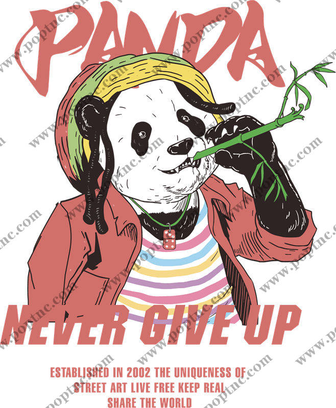 潮流熊猫印花图案,打造个性服装裁片