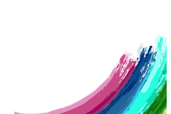 时尚裁片印花：彩虹渐变波浪纹理服装印花