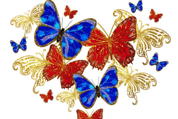 华丽蝴蝶裁片印花：服装印花新选择