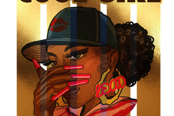 酷女孩帽檐印花裁片，时尚个性服装印花设计