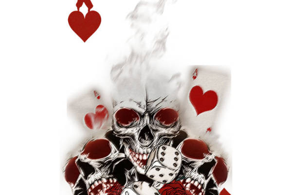 暗黑骷髅花型裁片印花，打造独特个性服装