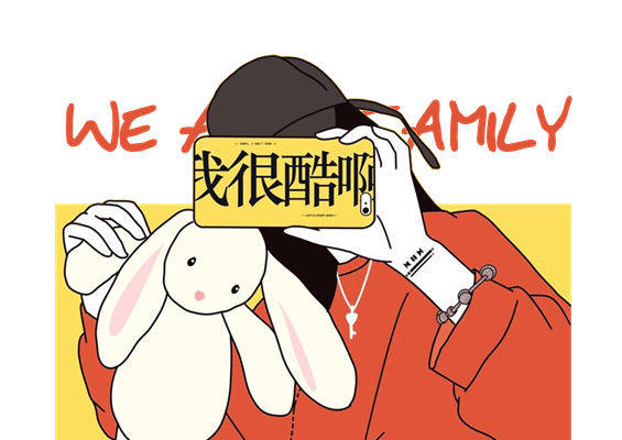 酷炫卡通兔子头像裁片印花，打造个性服装