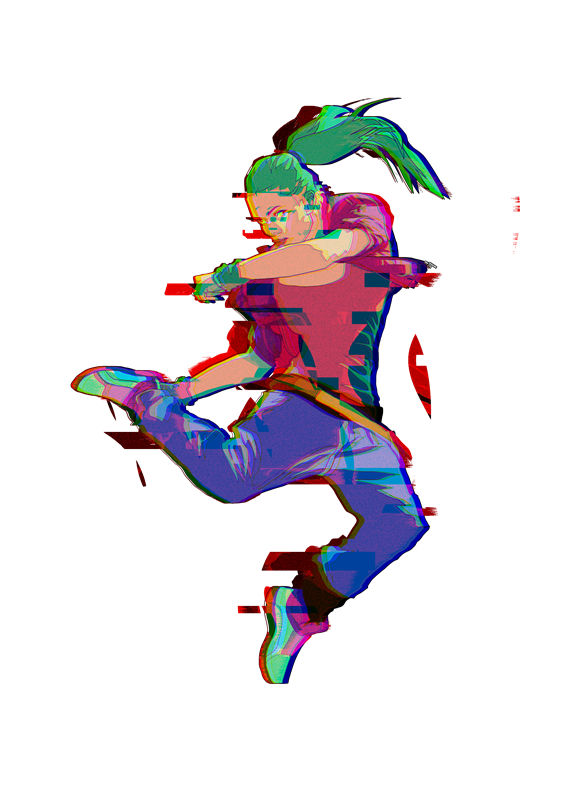 时尚裁片印花:动感女孩图案服装印花素材