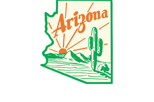 复古风沙漠仙人掌图案，适合服装印花与裁片印花