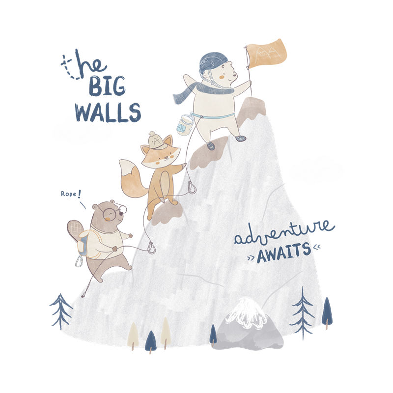 萌趣雪山探险印花,打造独特服装设计