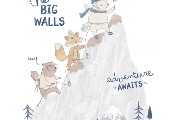 萌趣雪山探险印花，打造独特服装设计