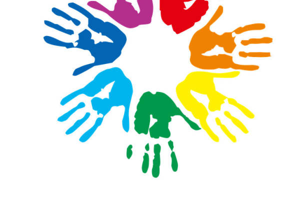 彩色手印图案服装印花裁片设计