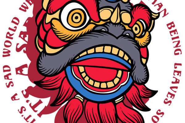 狮子头图案裁片印花，打造个性服装