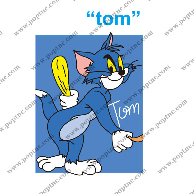 卡通猫头图案裁片印花,打造个性服装