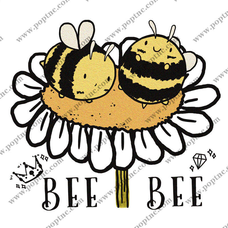 可爱蜜蜂花型裁片印花,打造个性服装