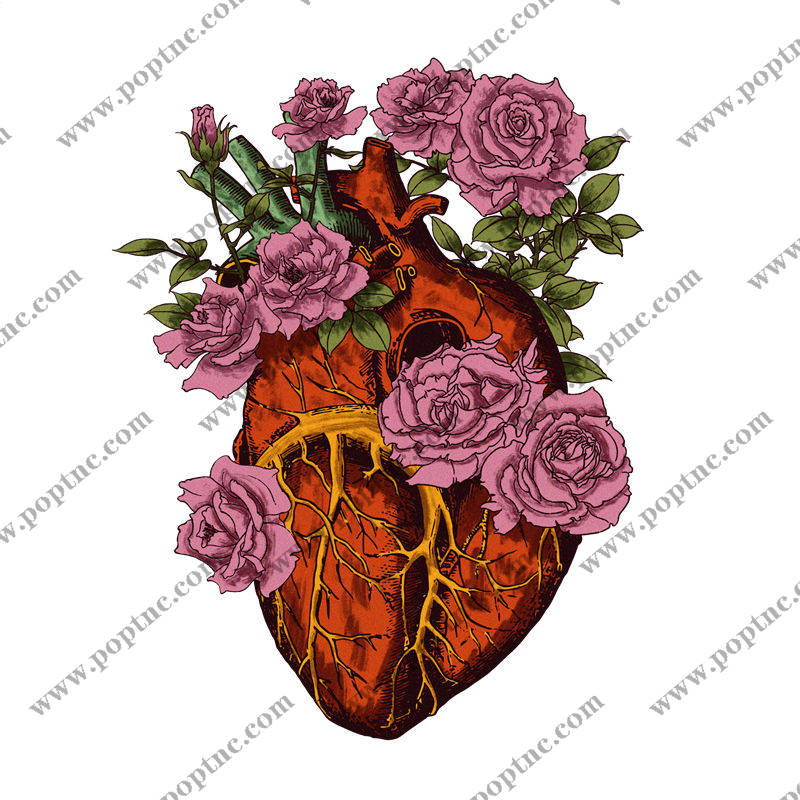 浪漫玫瑰心形图案:服装印花裁片设计灵感