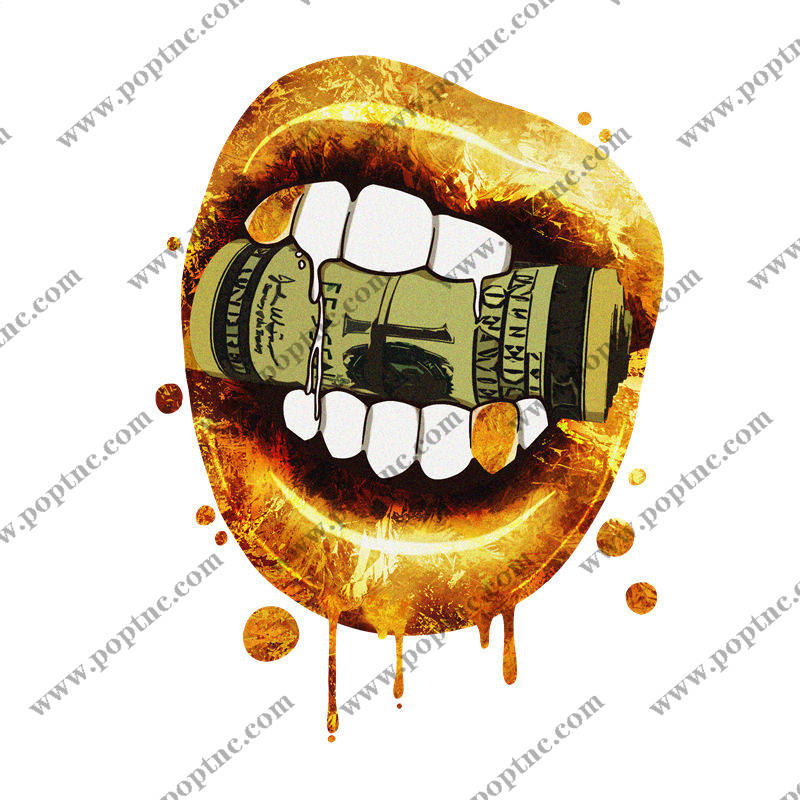 金色火焰与钞票印花:打造个性服装的完美裁片