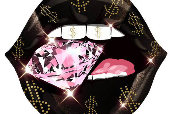 奢华钻石唇形裁片印花，打造时尚服装