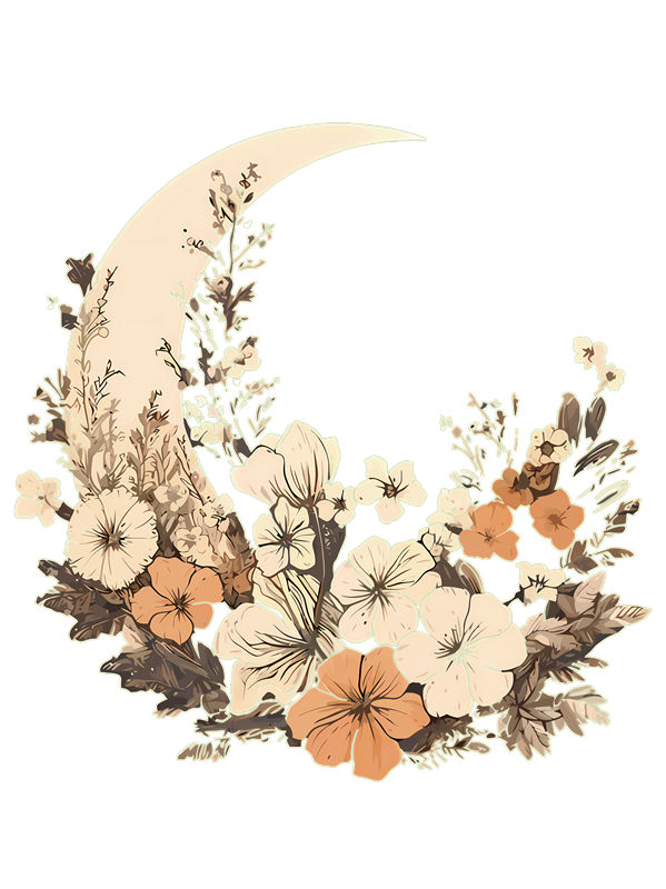 自然月牙花型印花：打造浪漫复古服装