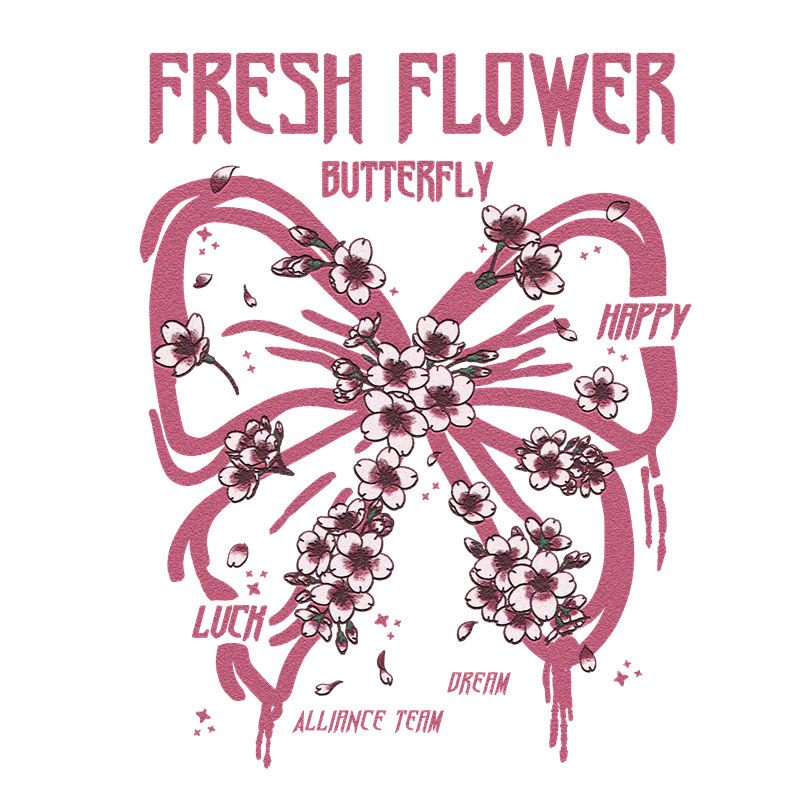 浪漫樱花蝴蝶印花裁片,打造个性服装