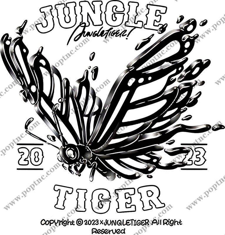 复古老虎纹样服装印花,个性设计裁片印花