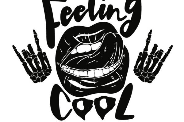 酷感十足的骷髅手势服装印花设计