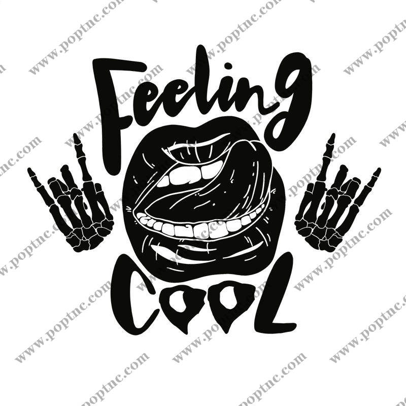 酷感十足的骷髅手势服装印花设计