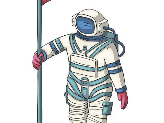 太空探险者宇航员服装印花图案裁片