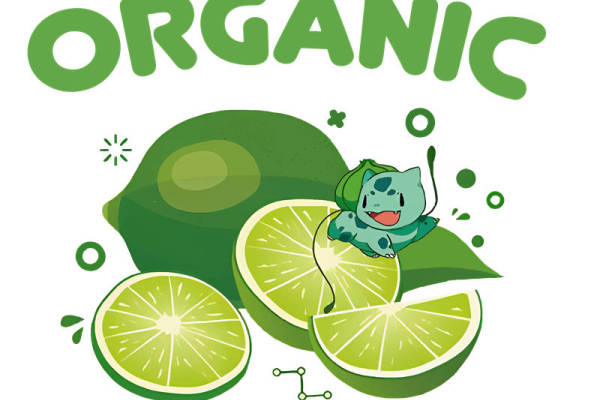 清新柠檬绿果有机印花图案，适合服装印花裁片