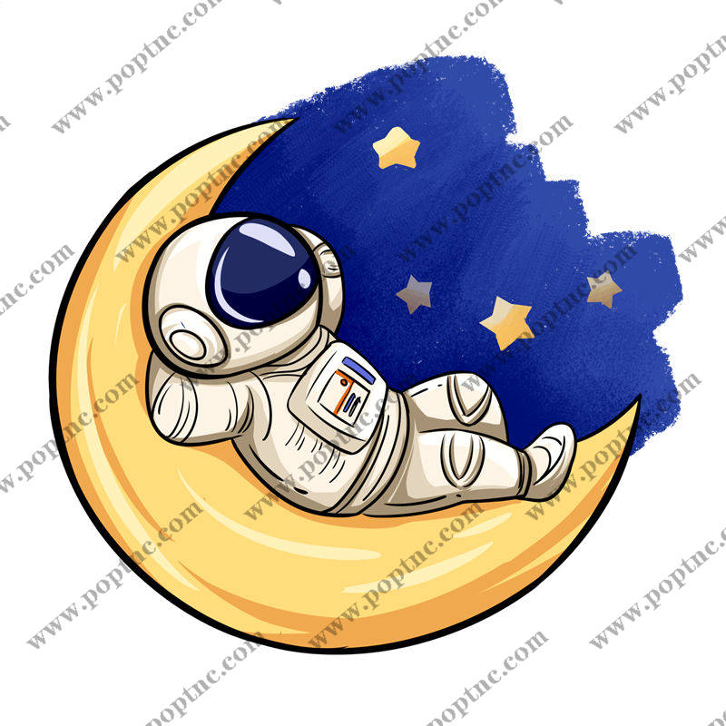月球宇航员印花:创意服装印花设计