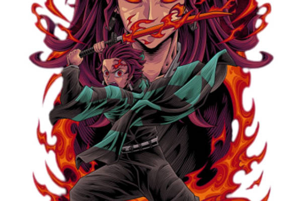 火焰恶魔战士裁片印花:服装印花新选择