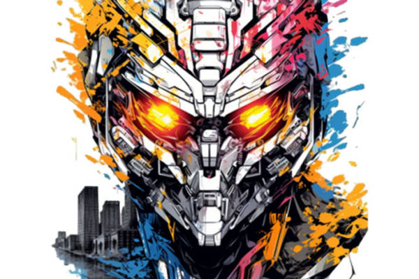 未来战士头盔印花：服装印花新选择