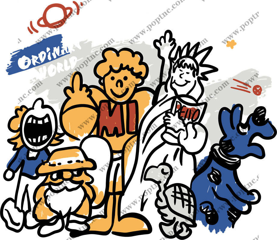 创意卡通人物图案:服装印花裁片设计灵感