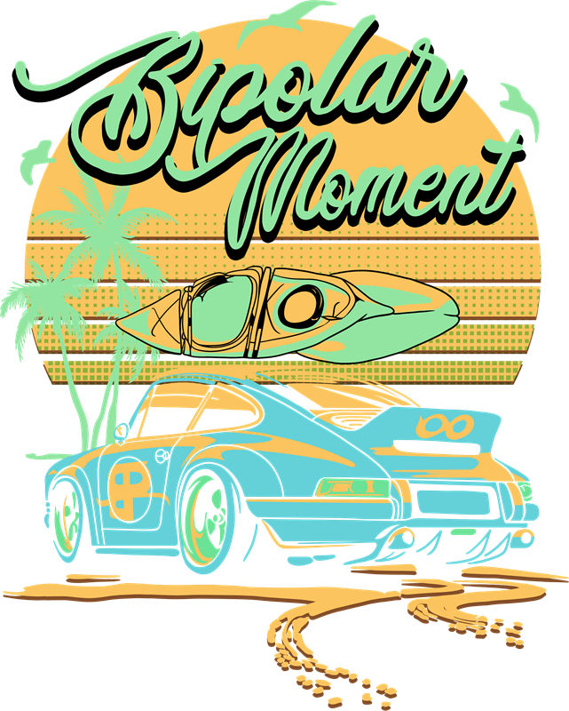 复古风汽车与冲浪板印花图案,打造个性服装