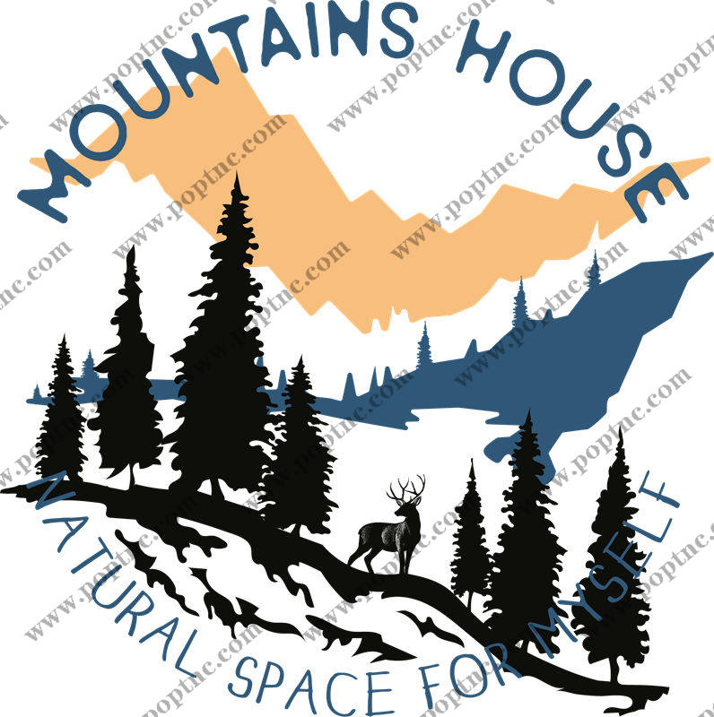 自然山林风景裁片印花设计,打造独特服装