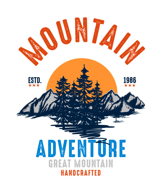 山岳冒险主题服装印花裁片设计